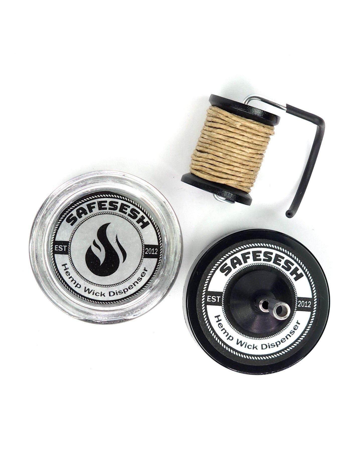 Hemp Wick Holder Dispenser Glass Safe Sesh